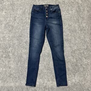 HARPER Women's Skinny‎ Button Fly Jeans Size 25 Blue Dark Wash Denim